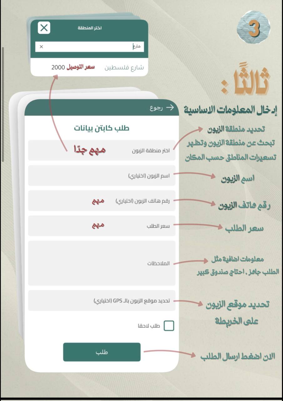 خطوة 3: إدخال البيانات