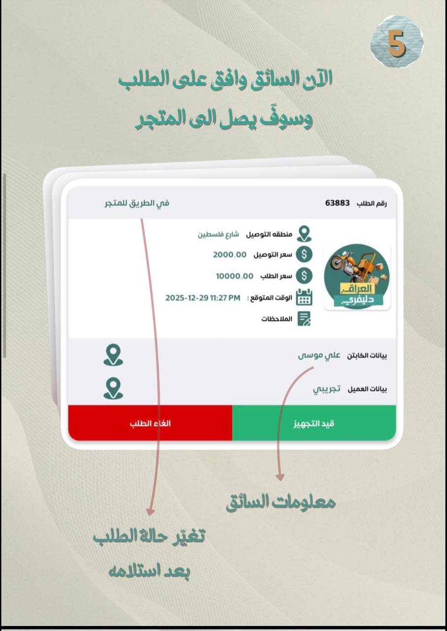 خطوة 5: موافقة السائق